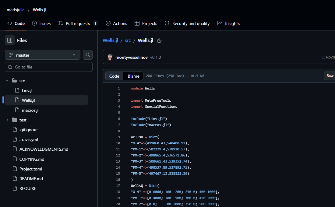 WELLS: Official source code in GitHub dark mode.